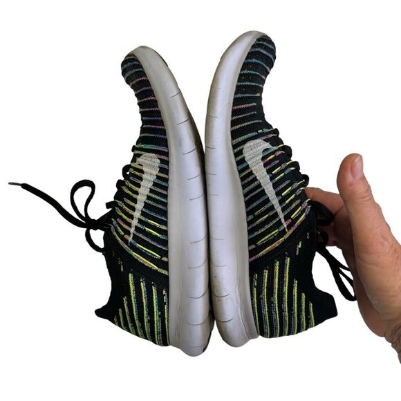 Nike Free RN Flyknit‎ 2017 Women's Running Shoes Black Multi Color Size 8 - Picture 7 of 11